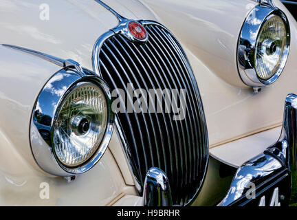 Dettaglio della parte anteriore del Jaguar XK150 Roadster Foto Stock