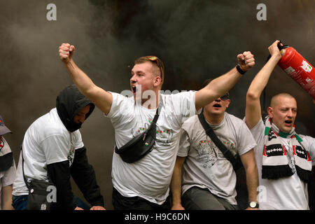 Legia Warszawa ventole alla PGE Narodowy stadium di Varsavia Foto Stock