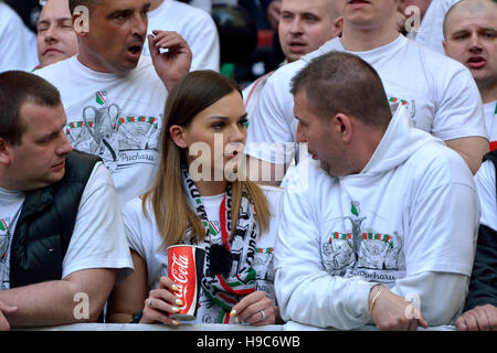 Legia Warszawa ventole alla PGE Narodowy stadium di Varsavia Foto Stock