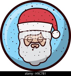 Sfera di cristallo con la faccia di Babbo Natale Illustrazione Vettoriale