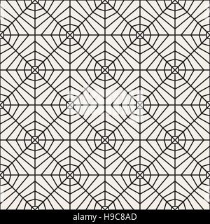 Vector Seamless in bianco e nero di pattern di pizzo Illustrazione Vettoriale