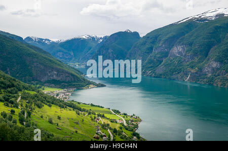 Sognefjord vista aerea, Norvegia Foto Stock