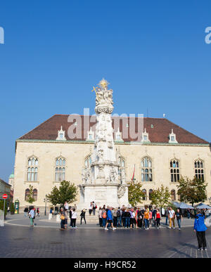 La Colonna della Santa Trinità di Buda Castle District, Budapest, Ungheria. Questa colonna è stata creata nel 1715 a commemmorate la fine della pestilenza. Foto Stock