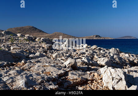 Ftenaghia, Chalki isola vicino a RODI, DODECANNESO isole, Grecia Foto Stock