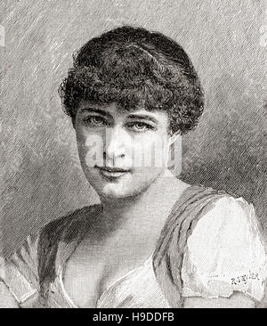 Lillie Langtry o Lily Langtry, nato Emilie Charlotte Le Breton, 1853 - 1929. Inglese attrice. Foto Stock