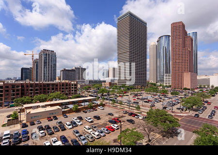 Grattacieli in Houston Downtown. Texas, Stati Uniti Foto Stock