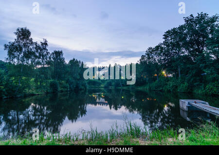 Zwettl: Carp Pond, Schloss Rosenau Castello, Waldviertel, Niederösterreich, Austria Inferiore, Austria Foto Stock