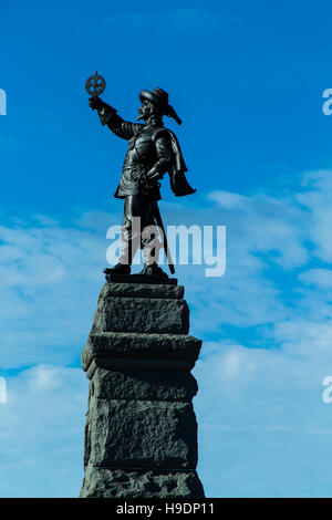 Statua di esploratore francese Samuel de Champlain Nepean punto Ottawa Ontario Canada Foto Stock