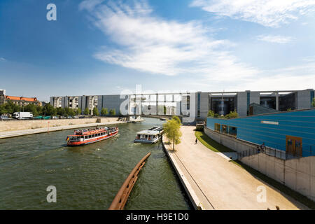 Cancelleria federale, il fiume Sprea, Berlino Foto Stock