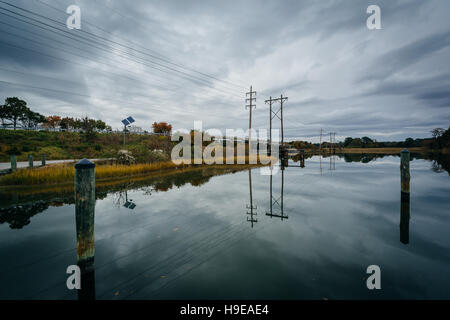 Ponte a Oak Creek lo sbarco in Newcomb, vicino a St. Michaels, Maryland. Foto Stock