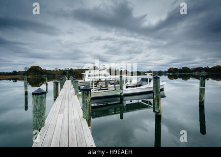Docks a Oak Creek lo sbarco in Newcomb, vicino a St. Michaels, Maryland. Foto Stock