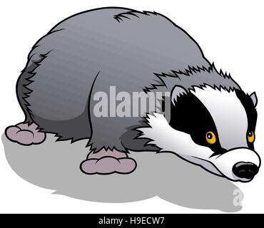 Lo sniffing miele Badger Illustrazione Vettoriale