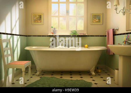 Pinna di squalo di nuoto nella vasca da bagno Foto Stock