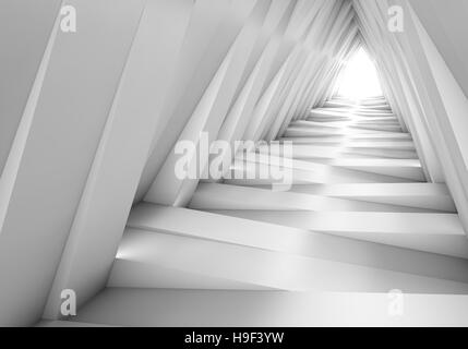 Tunnel astratto in grigio le note. La luce alla fine del tunnel. 3D illustrazione Foto Stock