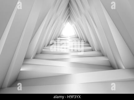 Tunnel astratto in grigio le note. La luce alla fine del tunnel. 3D illustrazione Foto Stock