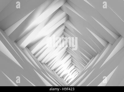 Tunnel astratto in grigio le note. La luce alla fine del tunnel. 3D illustrazione Foto Stock