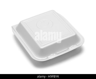 Chiuso styrofoam per go box isolati su sfondo bianco. Foto Stock