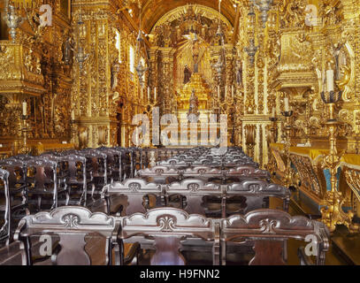 Il Brasile, la città di Rio de Janeiro, Largo da Carioca, vista interna della Chiesa di Ordem Terceira de Sao Francisco da Penitencia. Foto Stock