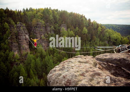 Highline in pietra arenaria Foto Stock