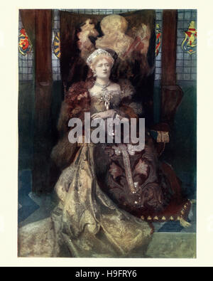 Victorian attrice Ellen Terry come William Shakespeare la regina Caterina d'Aragona nel suo gioco Henry VIII. Foto Stock