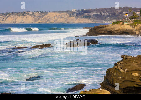 Rocky Point lungo la jolla costa in san diego Foto Stock