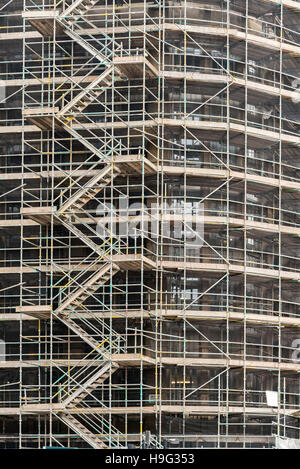 Costruzione di lavori di restauro nel centro di Glasgow, Scozia. Foto Stock