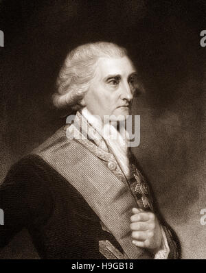 George Brydges Rodney, Primo Barone Rodney, 1718-1792, un British naval officer Foto Stock