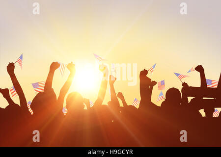 Immagine composita di sagome dei tifosi di calcio Foto Stock