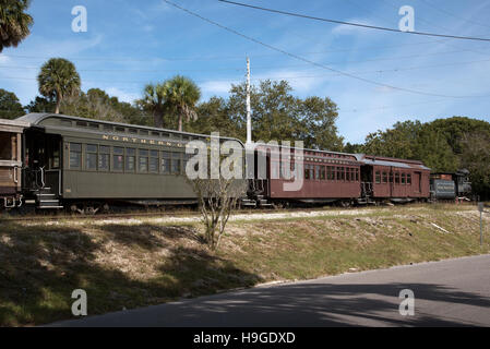 Supporto Dora Florida USA - La Tavares Eustis & Golfo convoglio ferroviario tirato da un 1907 a legna locomotore Foto Stock