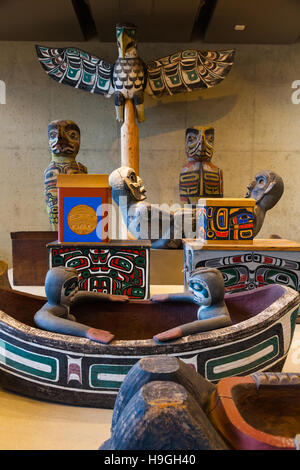 Prima Nazione arte esposte presso il Museo di Antropologia di UBC a Vancouver Foto Stock