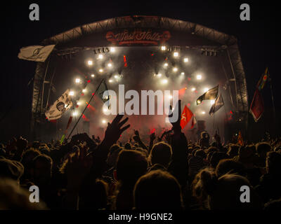 Hot Chip sul West Holts stadio a Glastonbury Festival 2015 Foto Stock