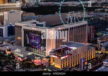 Vista aerea del Flamingo Hotel e Casino la striscia di Las Vegas, Nevada, STATI UNITI D'AMERICA Foto Stock