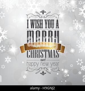 Auguri di Natale carta coperchio anteriore pagina con auguri natalizi. Illustrazione Vettoriale