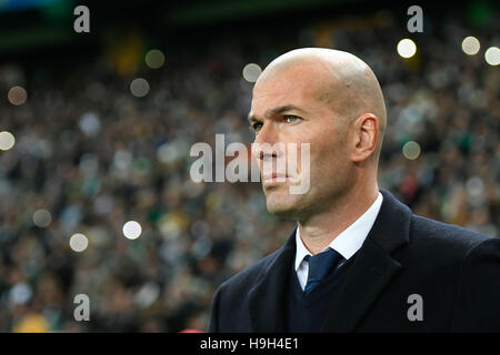 Lisbona, Portogallo. 22 Novembre, 2016. SPORTING-REAL MADRID - Zidane in azione durante la UEFA Champions League football match tra Sporting e Real Madrid, Lisbona, Portogallo. Foto: Bruno de Carvalho/ImagesPic Credito: imagespic/Alamy Live News Foto Stock