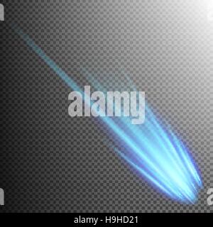 Blue Meteor o cometa. EPS 10 Illustrazione Vettoriale