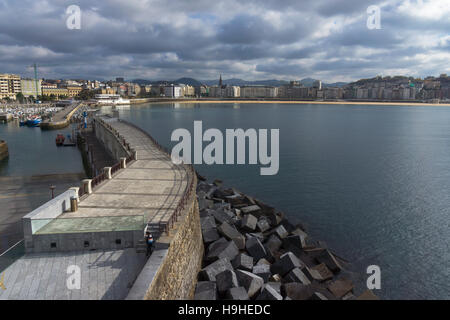 San Sebastián porto, Bahía de la Concha, San Sebastián Foto Stock