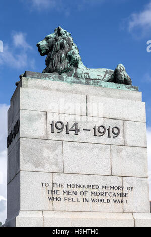 Prima Guerra Mondiale memorial, Morecambe, England, Regno Unito Foto Stock