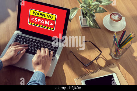 Avvertenza CONCECT SPAM Foto Stock