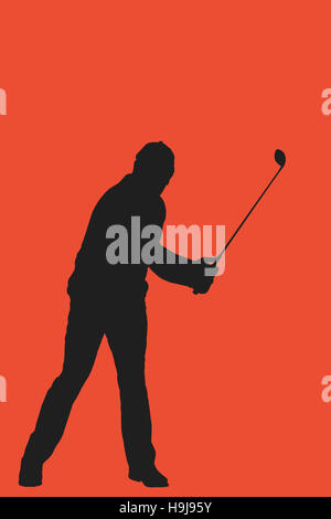 Immagine composita del giocatore di golf in un colpo Foto Stock