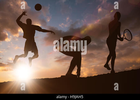 Immagine composita del giocatore di golf in un colpo Foto Stock