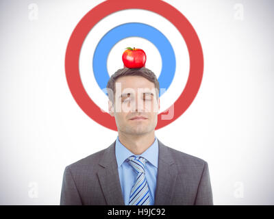 Immagine composita di bello imprenditore con gli occhi chiusi Foto Stock