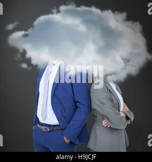 Immagine composita di sorridere la gente di affari di back-to-back Foto Stock