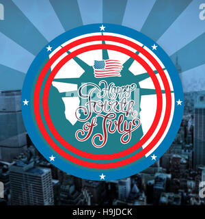 Immagine composita di concentrarsi sulla Statua della Libertà Foto Stock