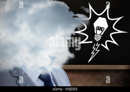 Immagine composita di close-up verticale di fiduciosa imprenditore sorridente Foto Stock