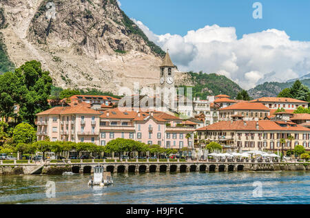 Lungomare di Baveno al Lago maggiore, Piemonte, Italia Foto Stock
