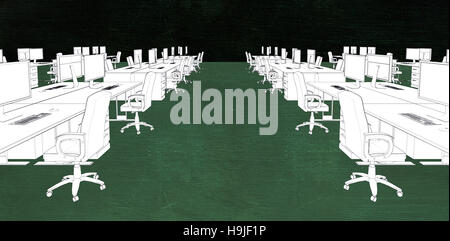 Immagine composita di assorbimento di uno spazio aperto Foto Stock