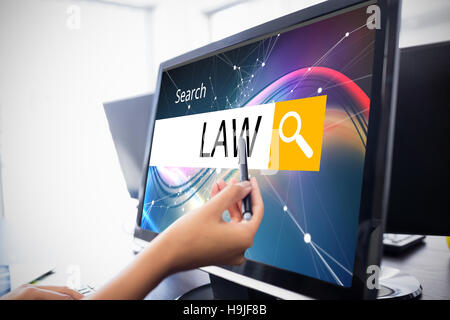 Immagine composita del logo di una barra di ricerca in cui il diritto è scritto Foto Stock