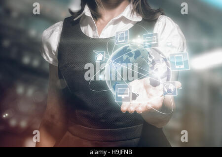 Immagine composita di imprenditrice presentazione Foto Stock