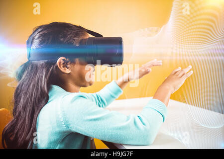 Immagine composita di astratta incandescente sfondo nero Foto Stock