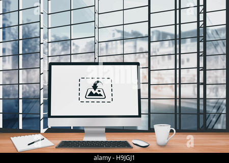 Immagine composita di immagine di una scrivania virtuale Foto Stock
